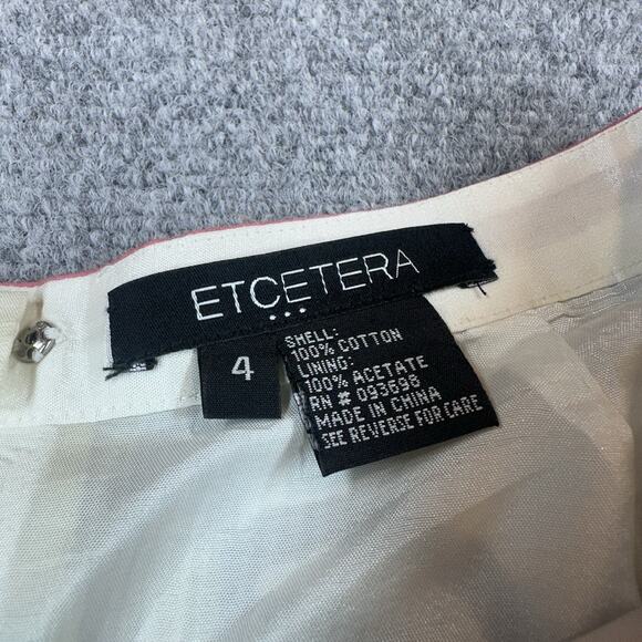 Etcetera White Green Pink Floral Pleated Cotton A-Line Skirt Size 4 - Picture 4 of 8